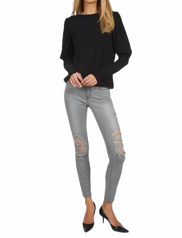 VIP Member Discount Olaf Puff Sleeve Sweater In Black